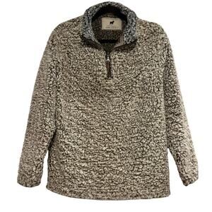 Horn Legend Quarter Zip Sherpa Fleece Pullover Sweater Size Small